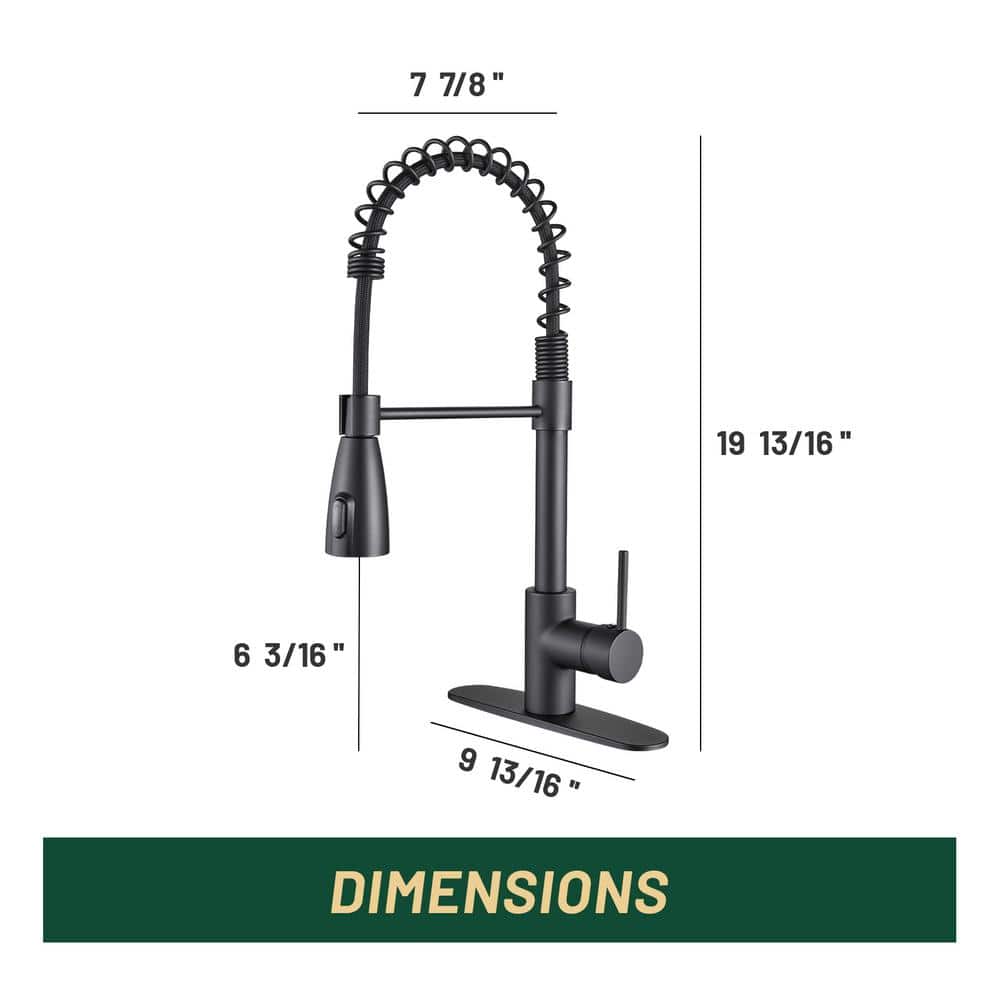 Matte Black Touchless High-Arc Kitchen Faucet with Pull-Out Spray