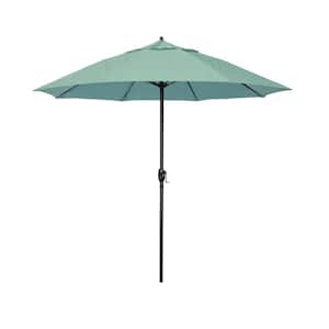 7.5 ft. Bronze Aluminum Market Patio Umbrella with Fiberglass Ribs and Auto Tilt in Spa Sunbrella