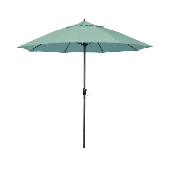 California Umbrella 7.5 ft. Bronze Aluminum Market Patio Umbrella with Fiberglass Ribs and Auto Tilt in Spa Sunbrella