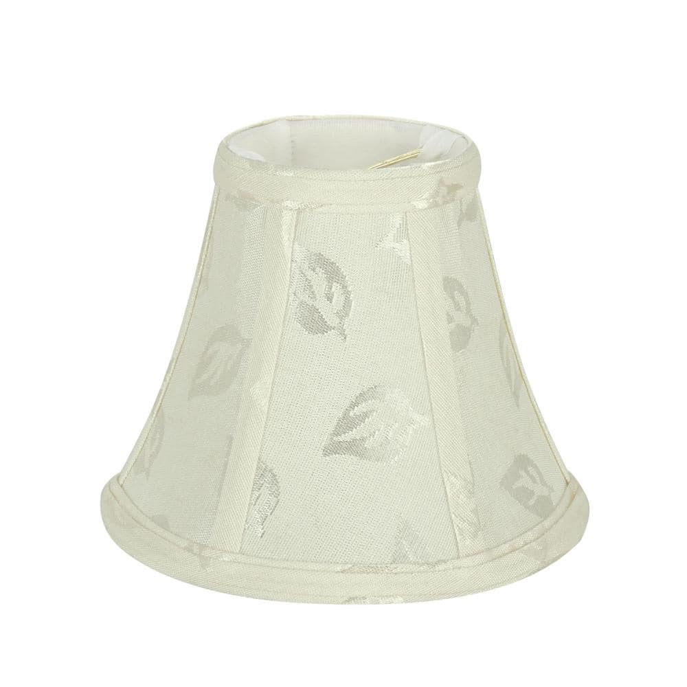 Off-White Jacquard Textured Fabric Bell Lamp Shade Set
