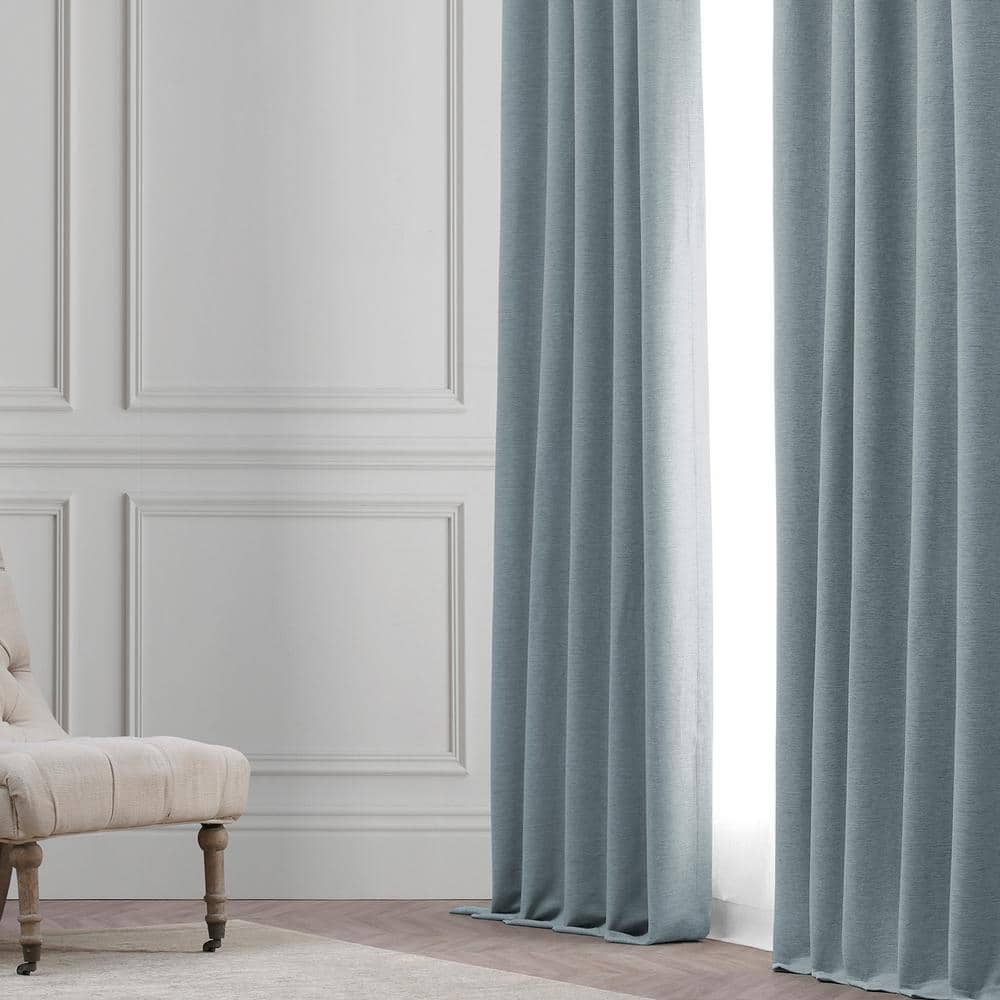 Gulf Blue Blackout Polyester Window Panel, 96 Inches
