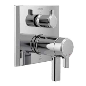 Pivotal 2-Handle Wall-Mount Valve Trim Kit with 3-Setting Int. Diverter in Lumicoat Chrome (Valve Not Included)