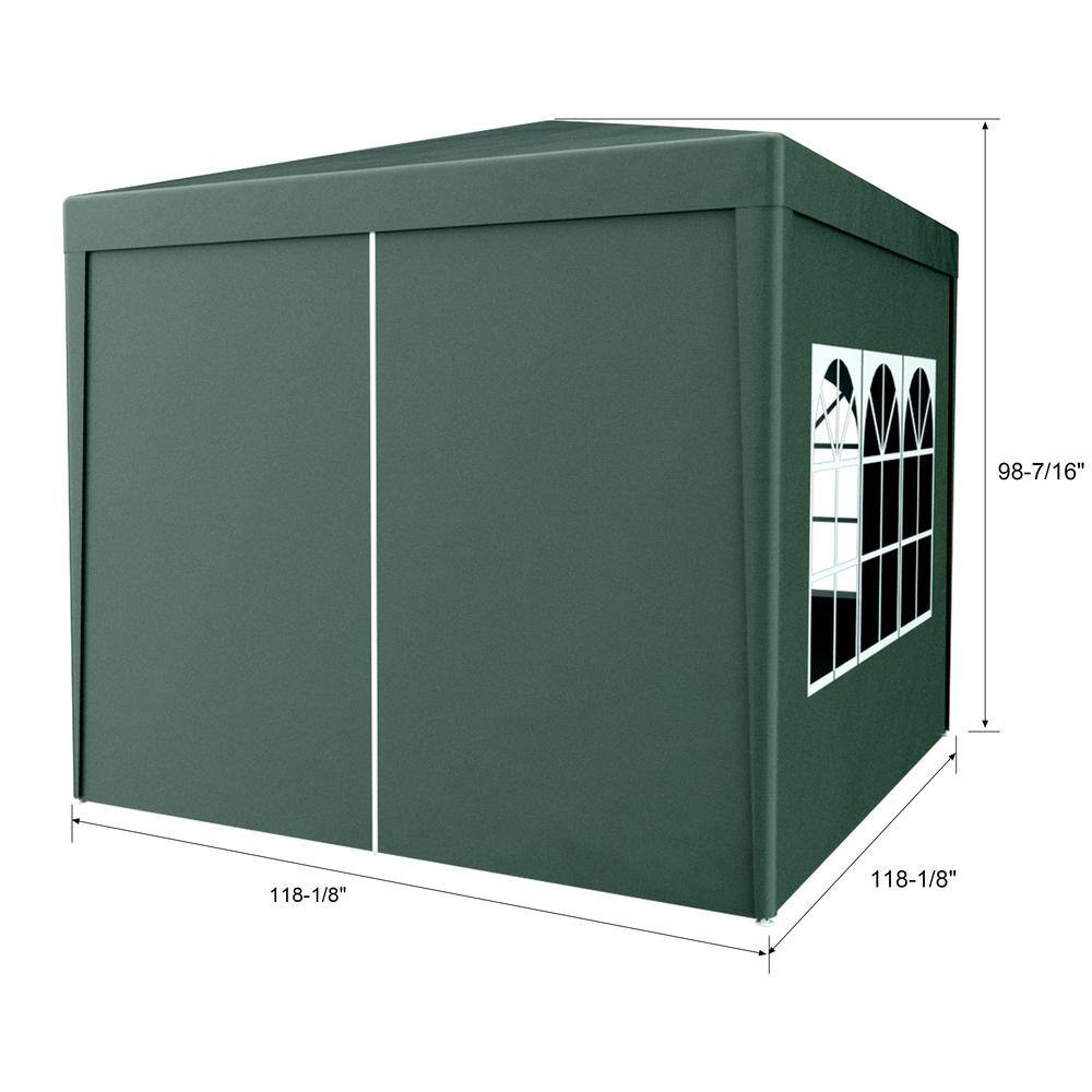 10 ft. x 10 ft. Green Outdoor Heavy Duty Gazebo with Removable Walls