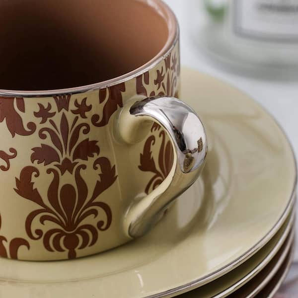 Artvigor 1-Piece Porcelain Tea Pot Pink Tea Pot Teacup and Saucer