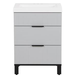 Silverleaf 24.5 in. W x 18.75 in. D x 34.6 in. H Bathroom Vanity in Pearl Gray with White Cultured Marble Top