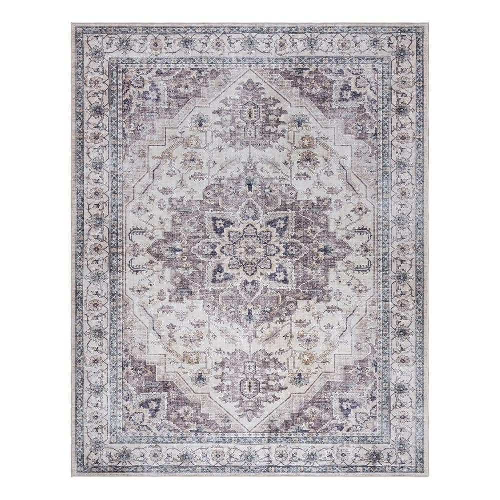 Soha Gray 6 ft. x 9 ft. Crystal Print Polyester Digitally Printed Area Rug price history on PriceWatchPro