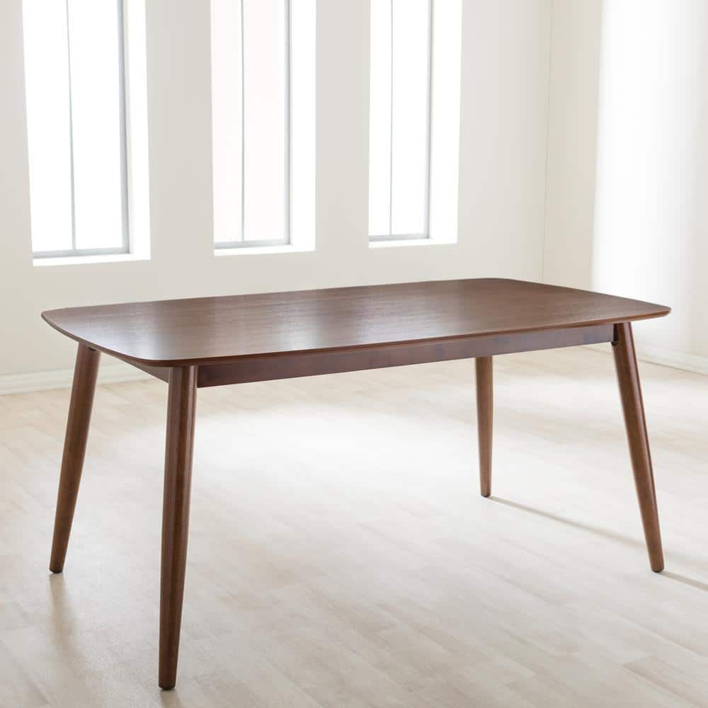 Medium Brown Oak Mid-Century Modern Dining Table