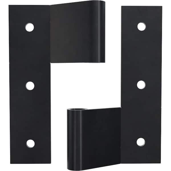 SteelTek Flat Hinge with-1/2-in Offset (Sold as Pair), 304 Stainless Steel, Powder Coated Black
