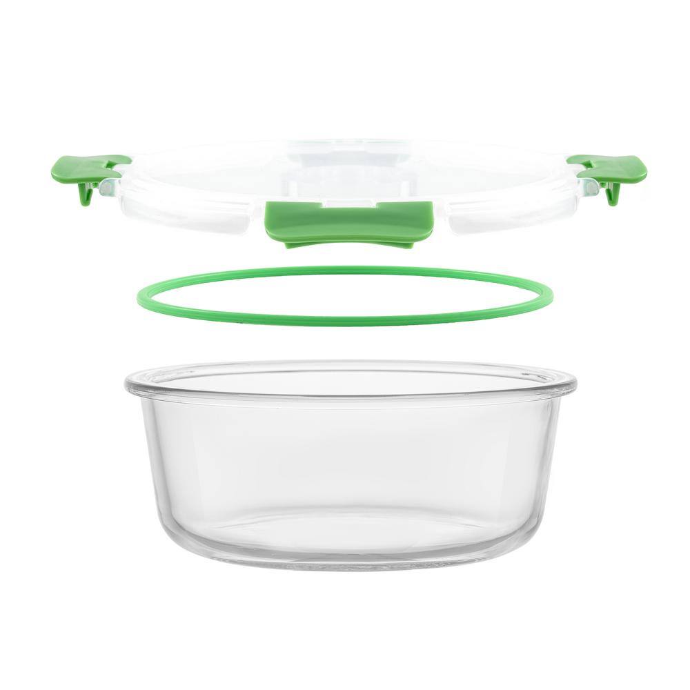 JoyFul 24-Piece Bright Green Glass Storage Containers with Leakproof Lids