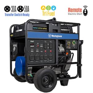 28,000/20,000-Watt Tri-Fuel Gas, Propane, Natural Gas Powered Portable Generator with Remote Electric Start