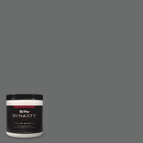 BEHR DYNASTY 8 oz. #770F-5 Dark Ash Matte Stain-Blocking Interior/Exterior Paint & Primer Sample