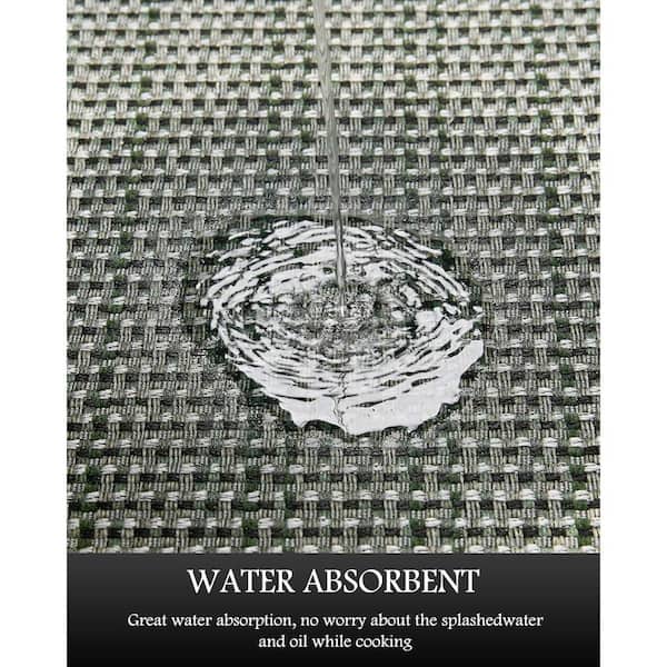 Green 32 in. x 20 in. & 30 in. x 72 in. Non Slip, Washable, Absorbent Indoor Kitchen Mat