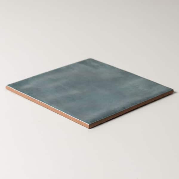 CRUZ BAY STUDIO Safi 6 in. x 6 in. Blue Gloss Glazed Ceramic Wall