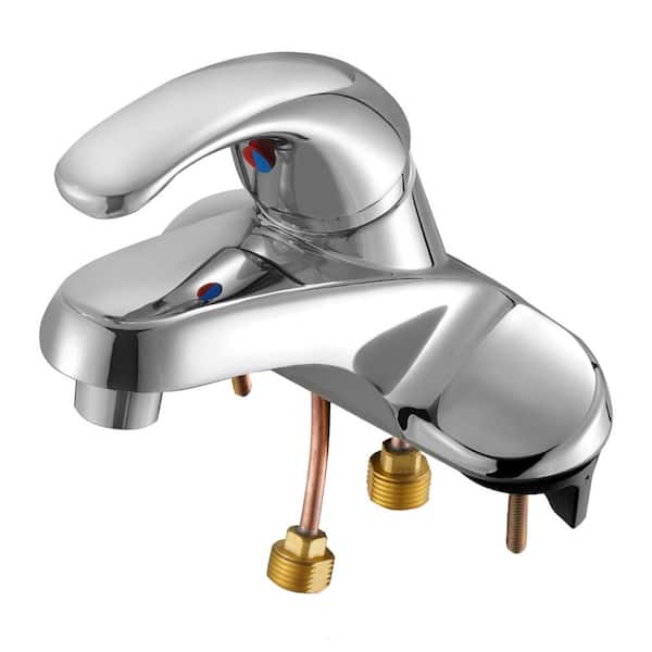 Single Handle Sink Faucet, Chrome-Plated Silver Single Handle Bathroom Faucet, Water Faucets with Overflow 1 or 3 Hole