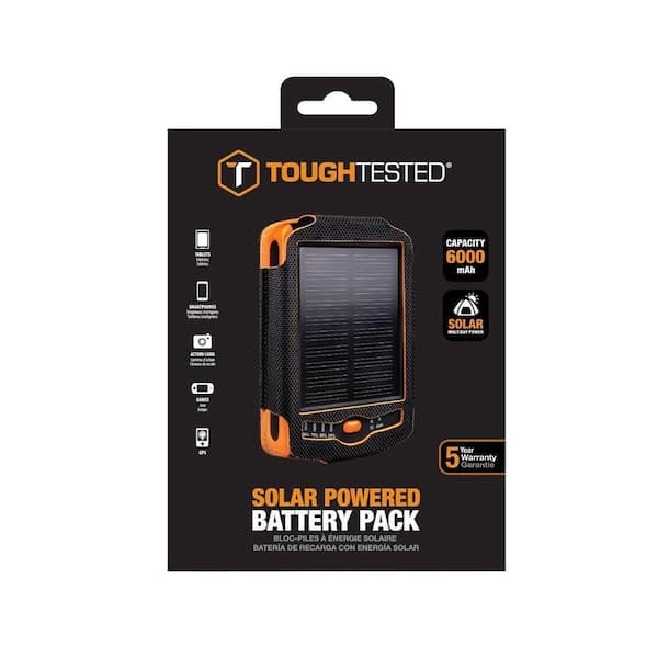 Tough Tested 6000 mAh Solar Battery Pack for Phones and Tablets