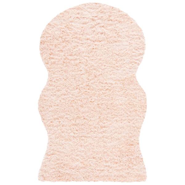 Faux Sheep Skin 5 ft. x 8 ft. Light Pink Solid Area Rug
