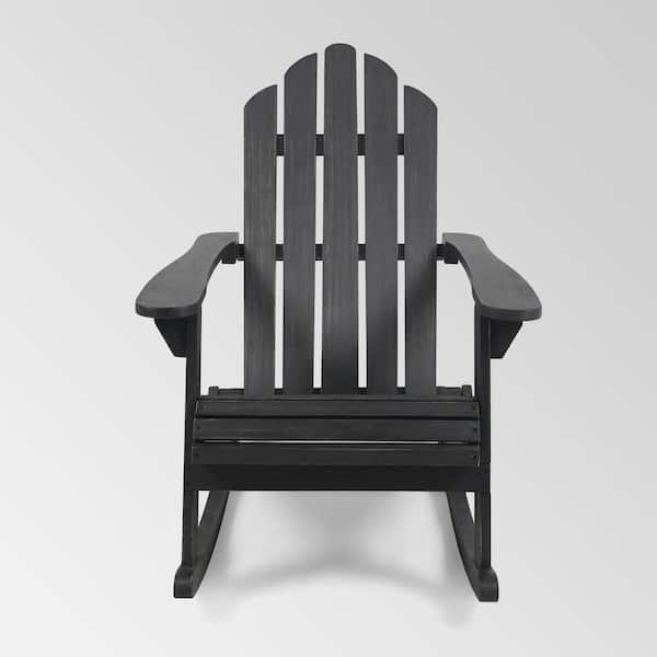 TIRAMISUBEST Dark Gray Outdoor Adirondack Chair Rocking Chair
