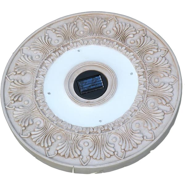 HomeBrite Solar White Outdoor Round Solar LED Stepping Stone Lights (3-Pack)