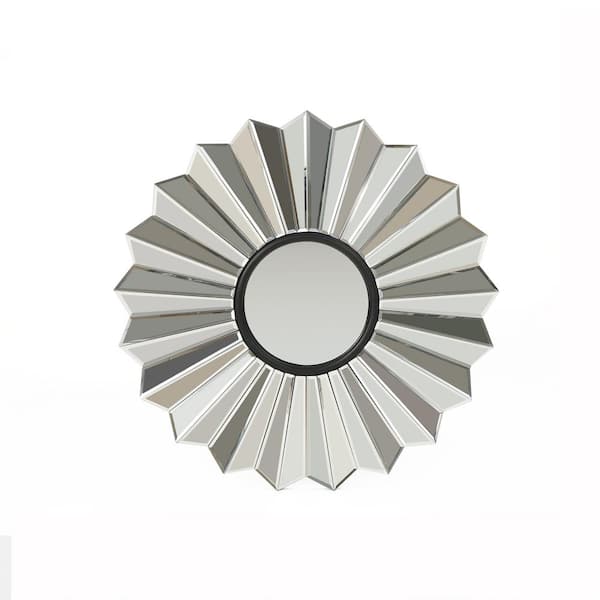 Noble House Small Irregular Black Modern Mirror (19.62 in. H x 31 in. W)