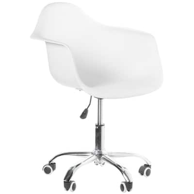 HOMEFUN Modern Armless Fabric Clear Golden Legs Acrylic Swivel Height  Adjustable Home Office Desk Chair With Cushion HFHDOF-031DGD - The Home  Depot