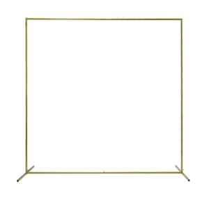 6.6 ft. x 6.6 ft. Wedding Arch Square Backdrop Frame, Floral Decoration Arbor Stand, Balloon Trellis (Gold)