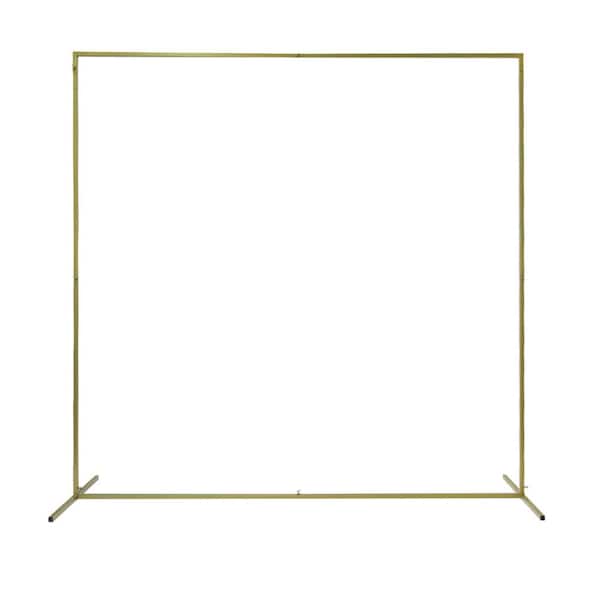 6.6 ft. x 6.6 ft. Wedding Arch Square Backdrop Frame, Floral Decoration Arbor Stand, Balloon Trellis (Gold)