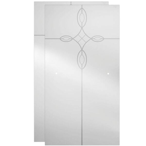Delta 29-3/4 in. x 55-1/2 in. x 1/4 in. (6mm) Frameless Sliding Bathtub Door Glass Panels in Tranquility (For 50-60 in. Doors)