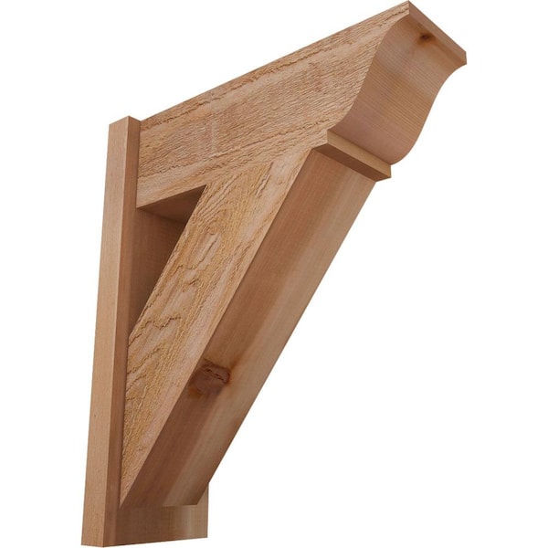 Ekena Millwork 8 in. x 26 in. x 22 in. Traditional Rough Sawn Western Red Cedar Outlooker