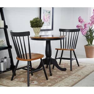 Black and Cherry Solid Wood Dining Table
