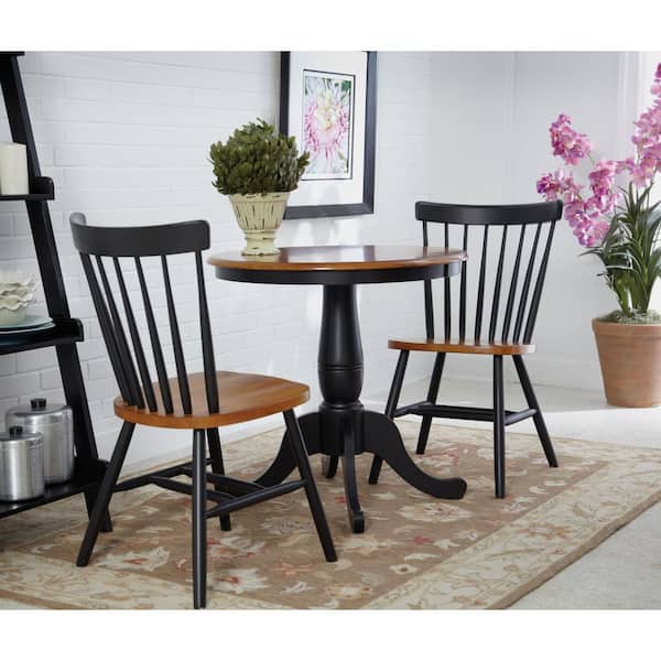 International Concepts Black and Cherry Solid Wood Dining Table