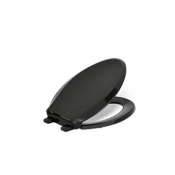 Cachet Elongated Nightlight Quiet Close Toilet Seat in Black Black