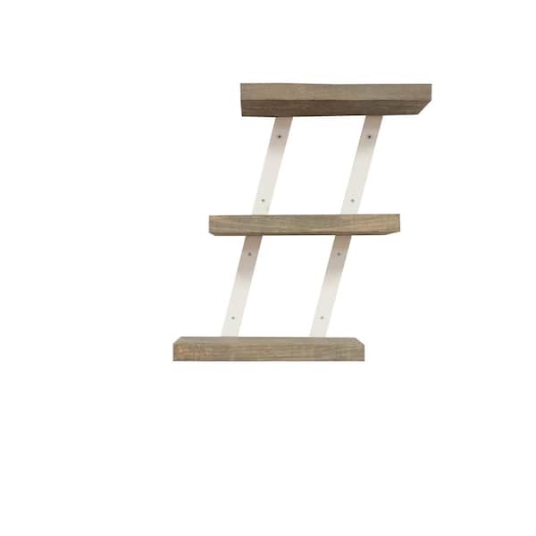 Del Hutson Designs Grace Chic 16 in. Gray 3-Tier Floating Shelf