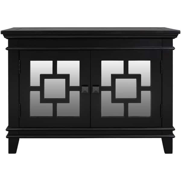 Tileon 33 in. W x 14 in. D x 24.2 in. H in Black MDF Assembled Kitchen Cabinet with Solid Wood Frame and Legs