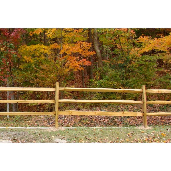 3 In X 4 In X 11 Ft Pressure Treated Pine Split Fence Rail Wvsr1012 The Home Depot