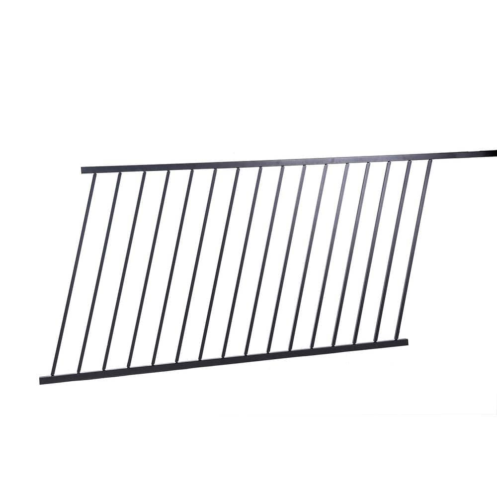 FORTRESS Al13 Home Traditional Railing 40 in. H x 6 ft. W Black Sand ...