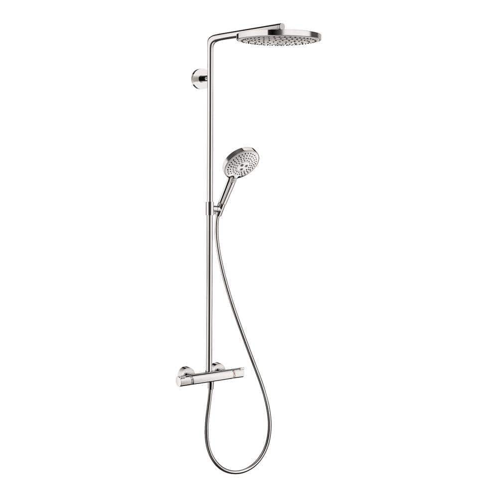 Hansgrohe Raindance Select S 240 2-Spray Patterns with 2.5 GPM 10 in. Wall  Mount Dual Shower Heads in Chrome 27129001 The Home Depot