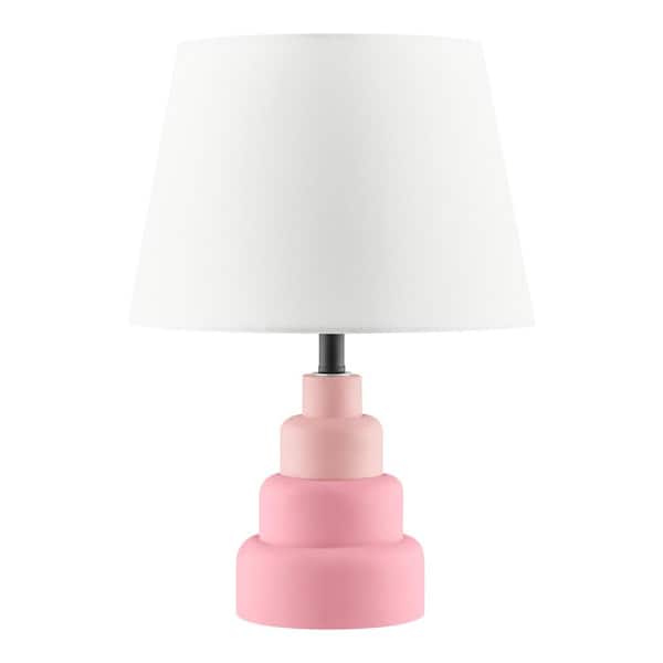 Hampton Bay Tate 13 in. Pink Mini Table Lamp