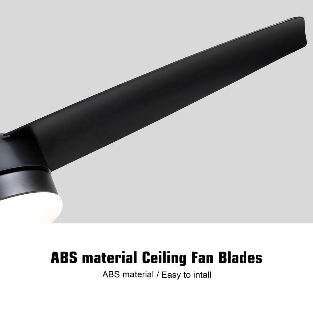 42-Inch Black ABS Blade Ceiling Fan with LED Light and Remote