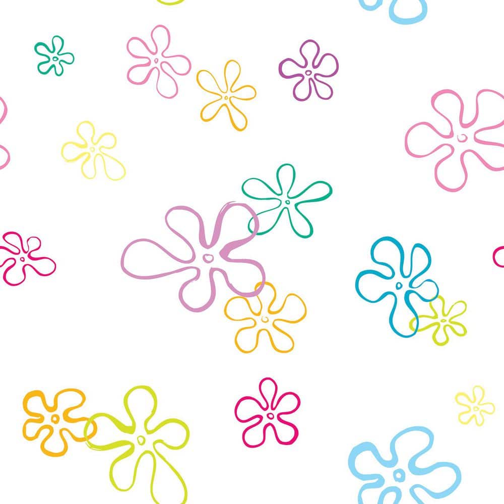 SpongeBob SquarePants Floral White Peel and Stick Wallpaper price history on PriceWatchPro