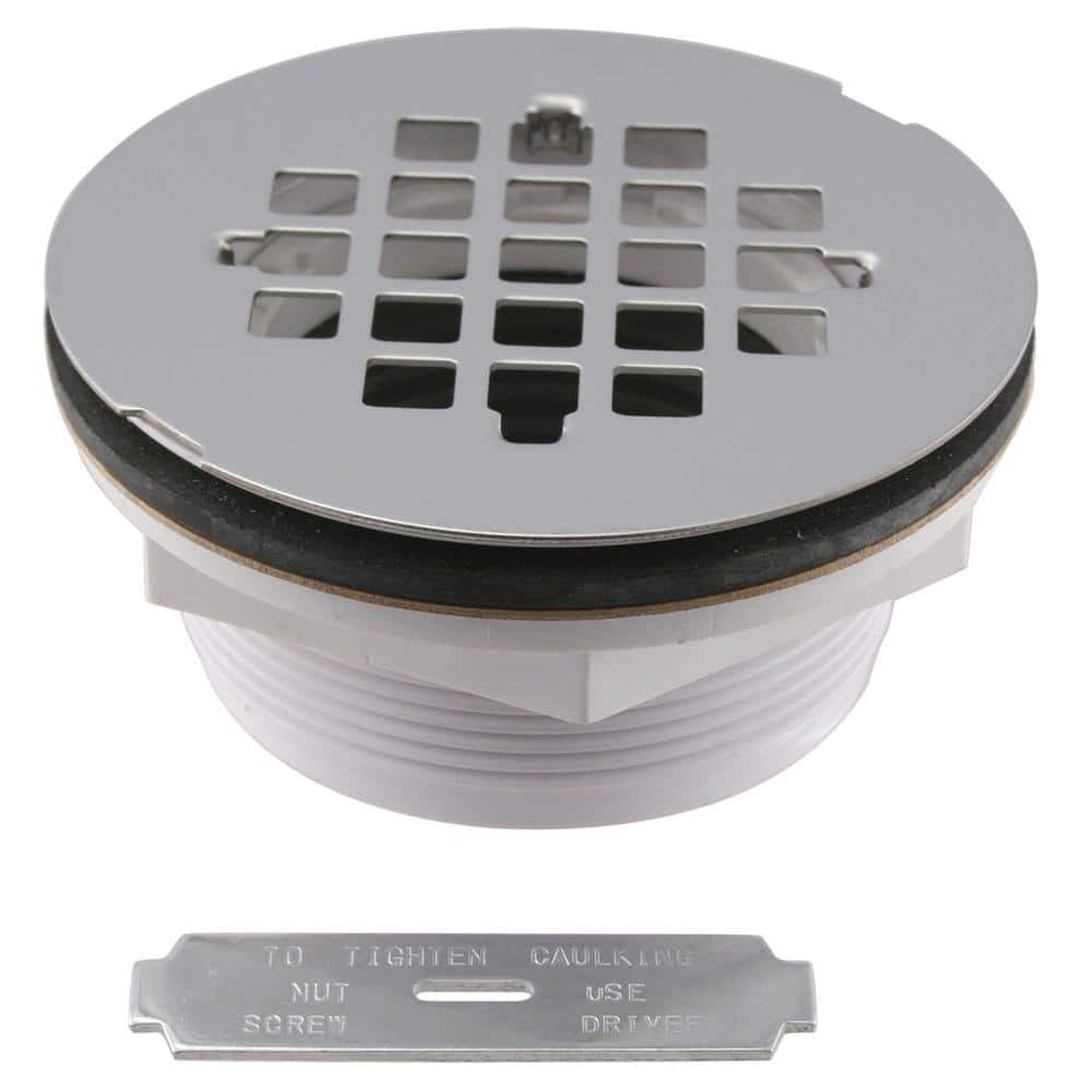 Westbrass 2 in. NoCaulk PVC Compression Shower Drain with 41/4 in