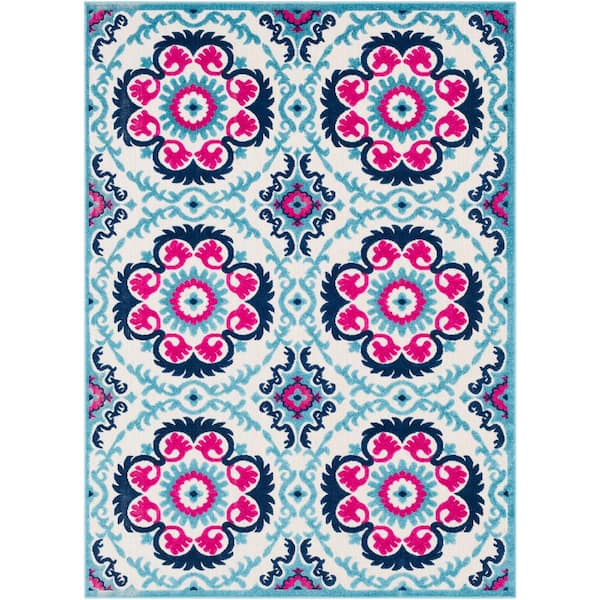 Artistic Weavers Sebrina Aqua 8 ft. x 10 ft. Indoor/Outdoor Area Rug