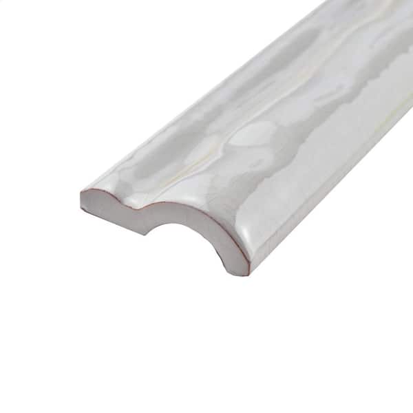 Antic Craquelle Moldura Gris Oscuro 2 in. x 6 in. Glossy Ceramic Wall Tile Trim