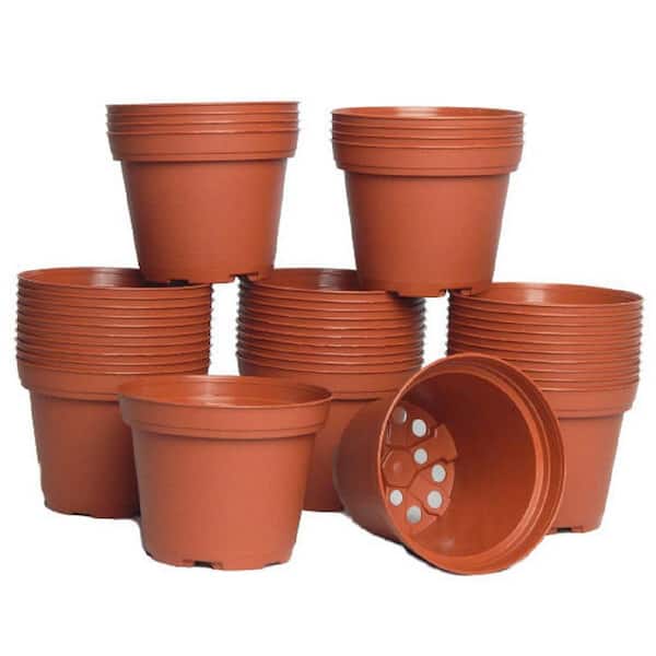 3 in. dia. by 2.5 in. High Plastic Terra Cotta Colored Pots (42-pack)