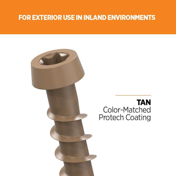 #10 2-1/2 in. Tan Star Drive Trim-Head Composite Deck Screw (100-Count)