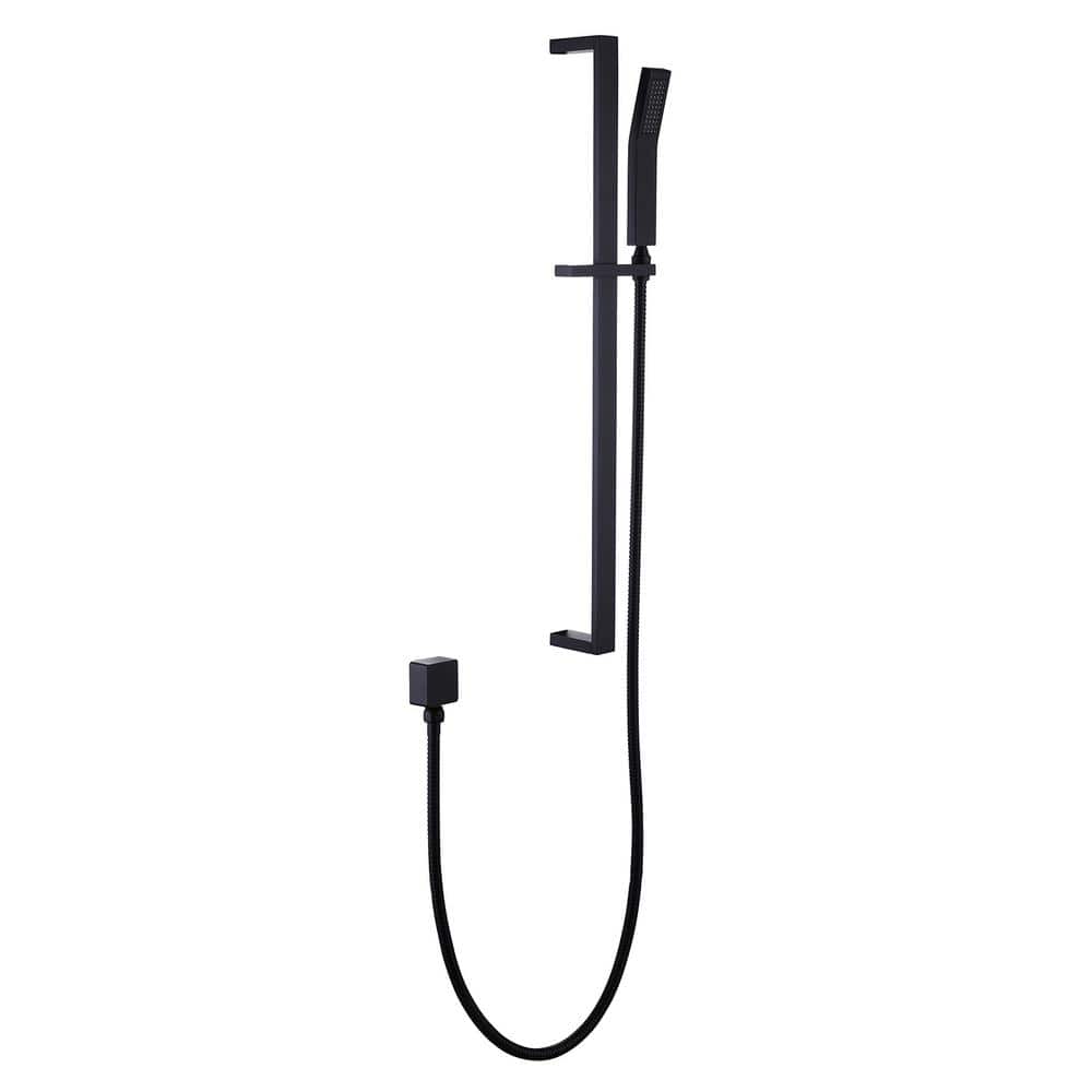 Adjustable Handheld Shower Head with Wall Mount Slide Bar/Grab Bar in Matte