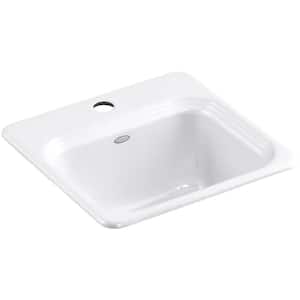 Northland Drop-In Cast-Iron 15 in. 1-Hole Single Bowl Entertainment Sink in White
