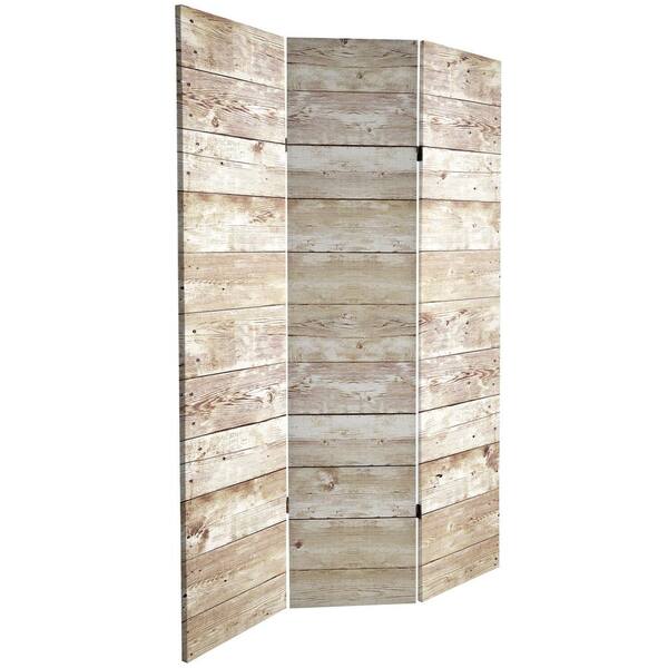 Burl Wood Pattern 6 ft. Printed 3-Panel Room Divider CAN-WOOD3