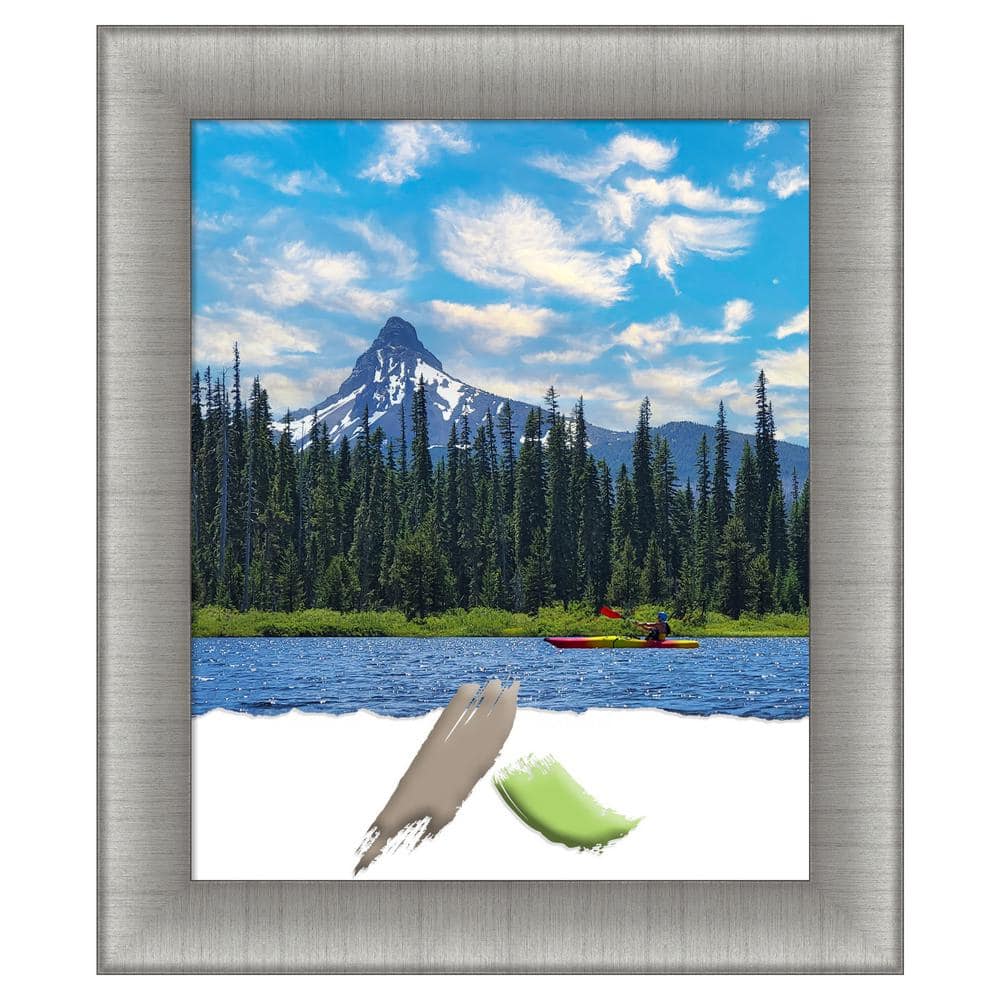 Elegant Brushed Pewter Rectangular Wall Picture Frame