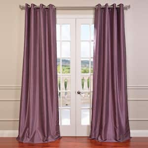 Smokey Plum Textured Grommet Blackout Curtain - 50 in. W x 96 in. L (1 Panel)