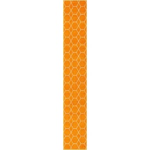 Trellis Frieze Orange/Ivory 2 ft. x 13 ft. Geometric Runner Rug